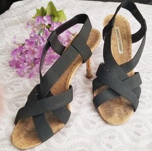 Strappy Manolo Blahnik Cork Stilettos sz 39